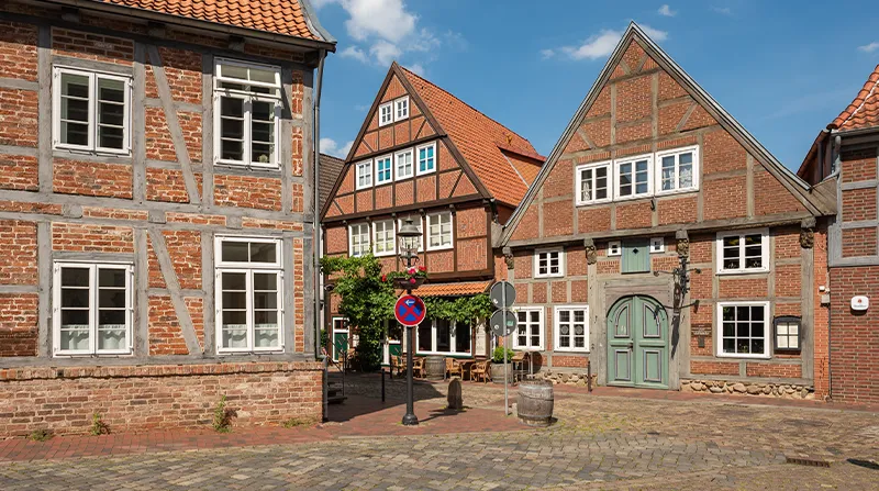 Historische Fachwerk- und Backsteinhäuser in Stade